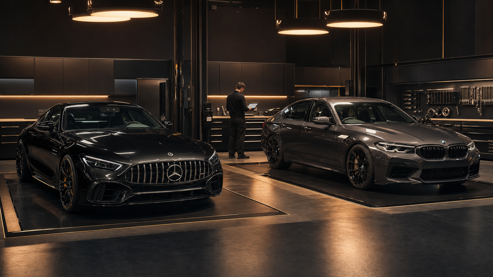 Mercedes、BMW 歐系豪華車於黑金 Premium Garage 接受專業保養