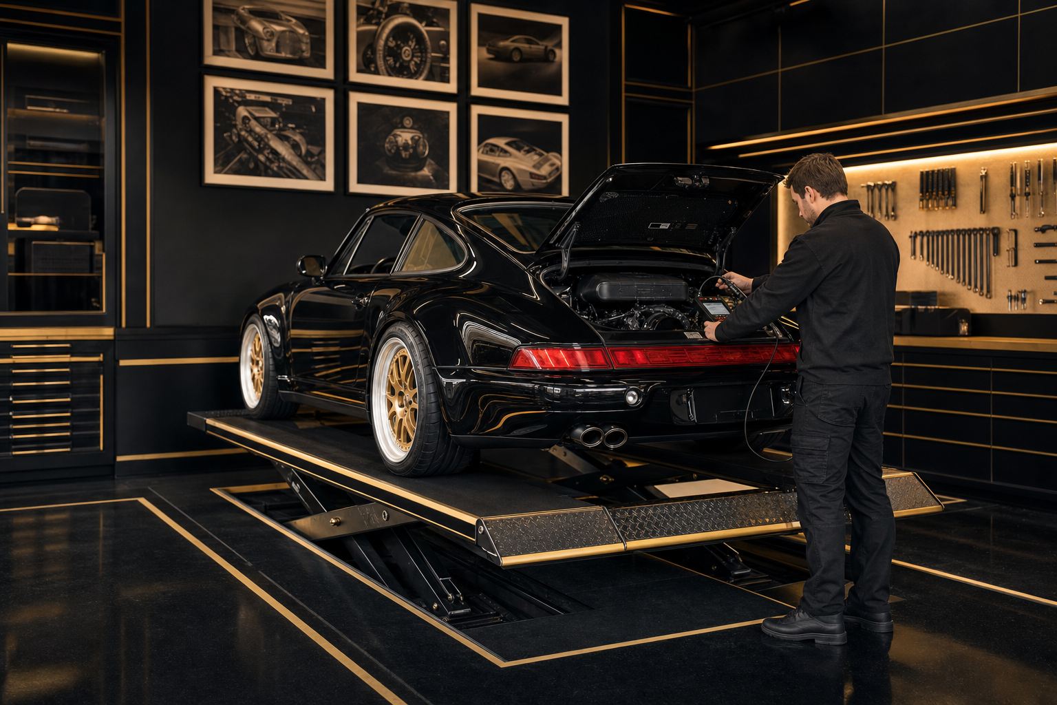 Premium Garage 豪華跑車引擎工作溫度專業保養情境