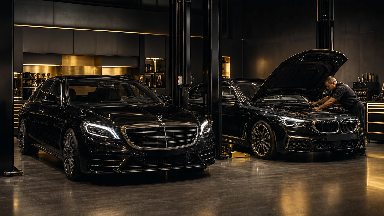 Mercedes 與 BMW 於黑金 Premium Garage 接受專業機油保養評估