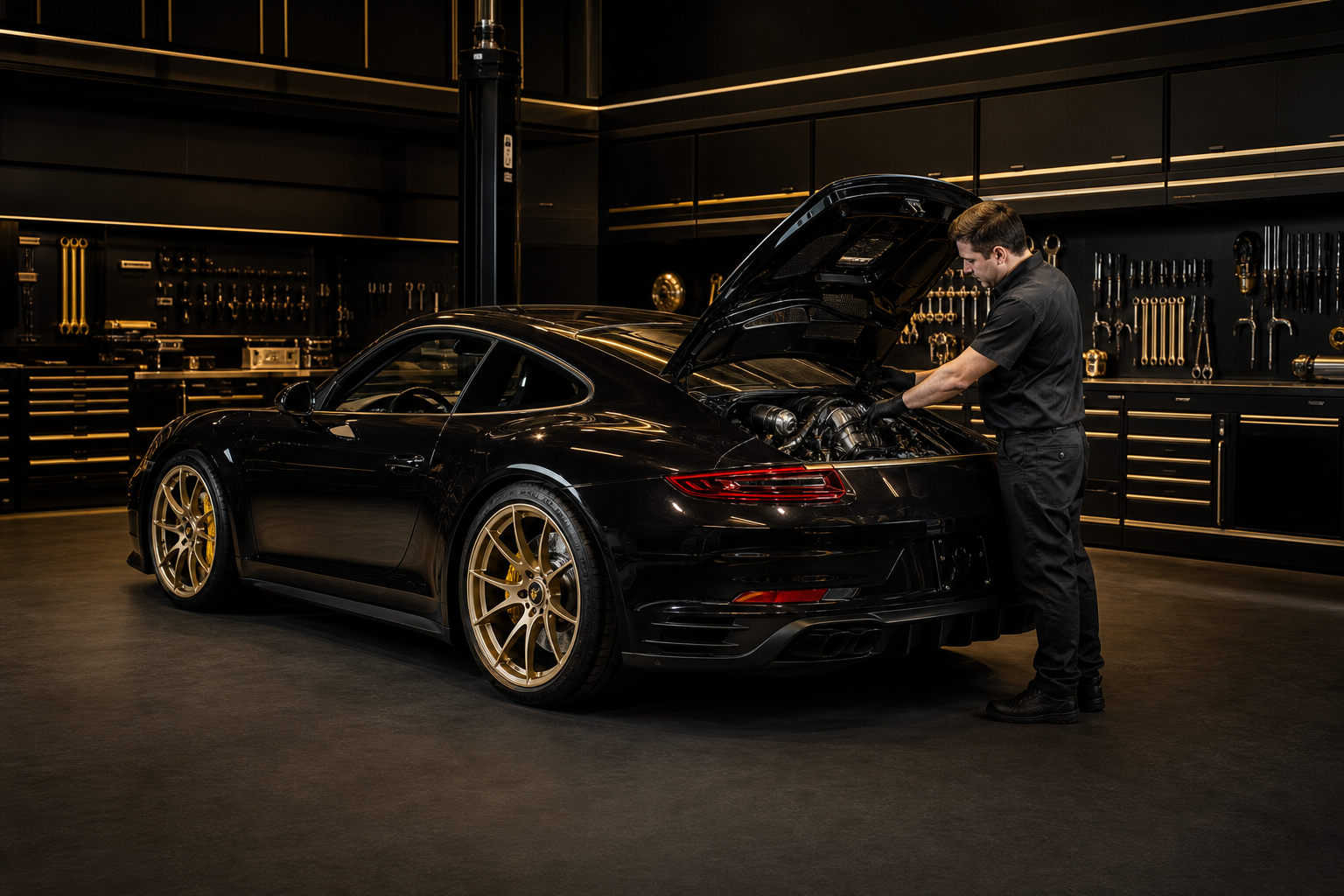 黑金高級保養車庫 Porsche 高性能車專業維護